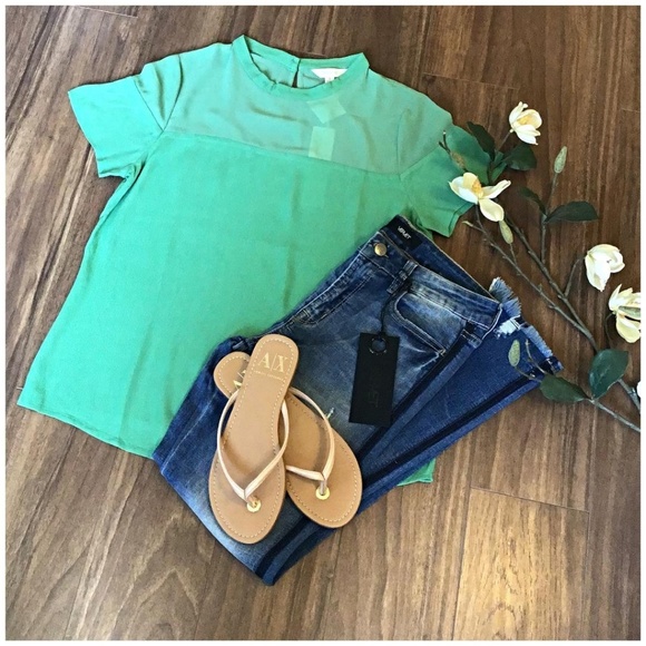 LAST ONE ❗LOST APRIL Anthropologie Sage Green Top - Picture 4 of 6